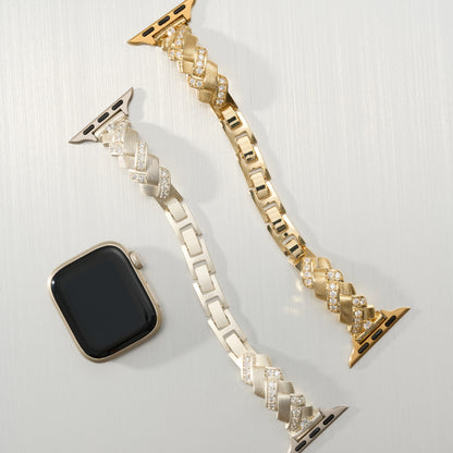 Gleaming Braided Stainless Steel Watch Band for Apple Watch