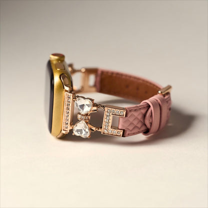 Elegant Bowknot Leather Band for Apple Watch - Premium Leather, All-Day Comfort
