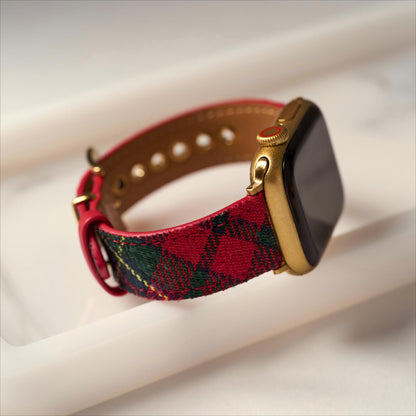 Festive Tartan Apple Watch Band — Stylish Holiday Strap