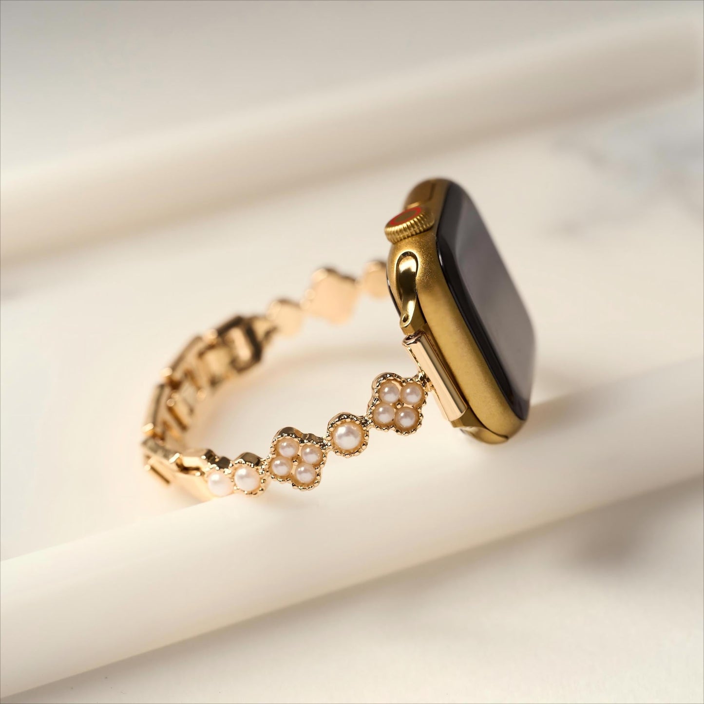 Pearl-Accent Floral Watch Band for Apple Watch