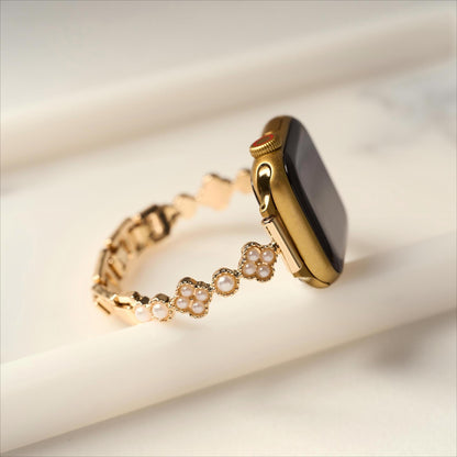 Pearl-Accent Floral Watch Band for Apple Watch