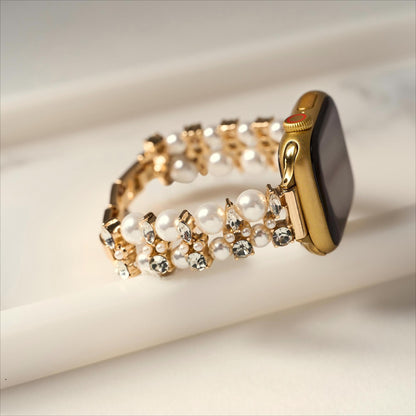 Pearly Crystal Apple Watch Band – Elegant Pearl Crystal Strap