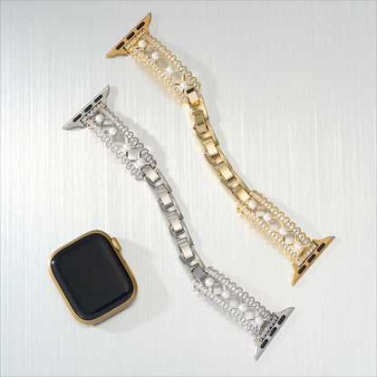Pearl-Accented Lace-Inspired Apple Watch Band