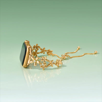 14K Gold & Platinum Plated Floral Copper Watch Band
