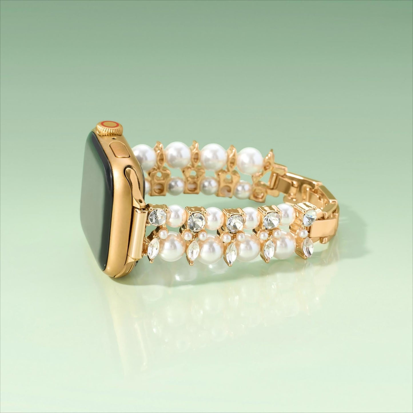 Pearly Crystal Apple Watch Band – Elegant Pearl Crystal Strap