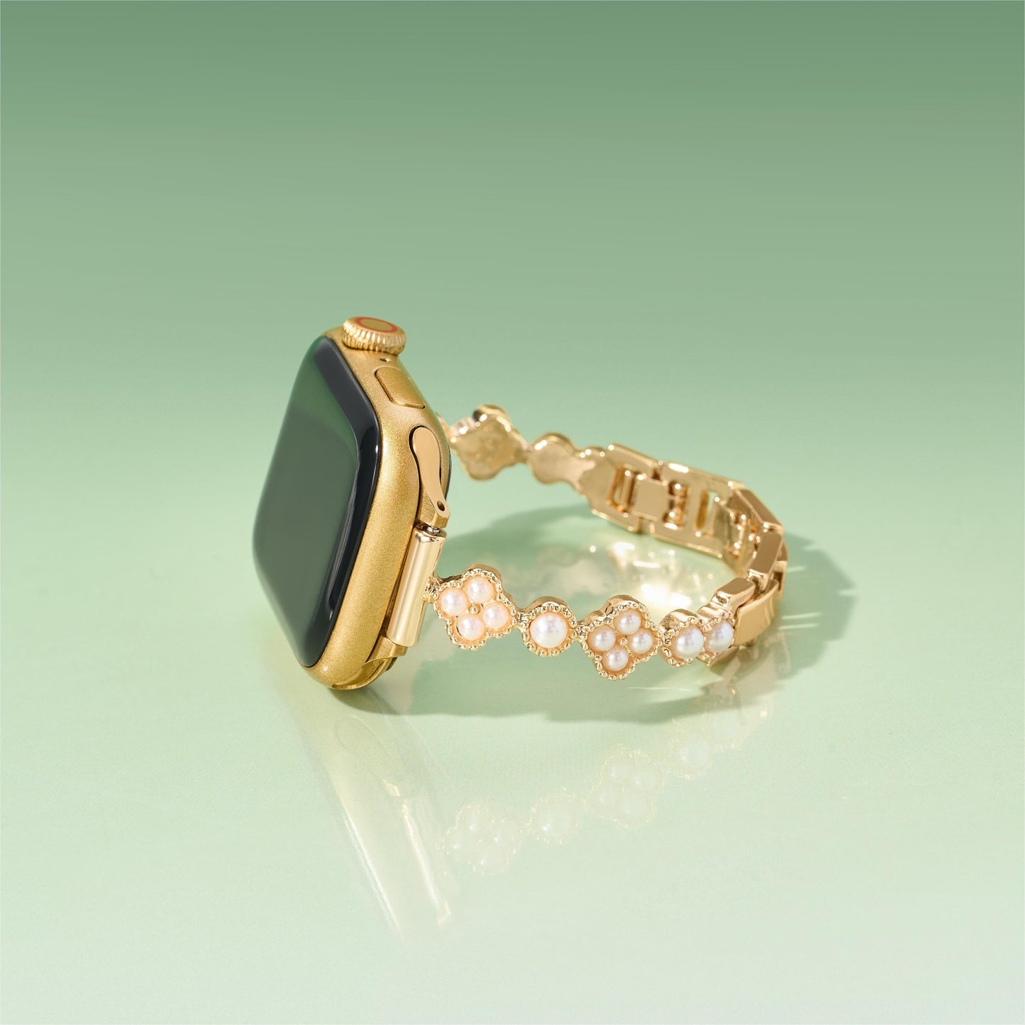 Pearl-Accent Floral Watch Band for Apple Watch