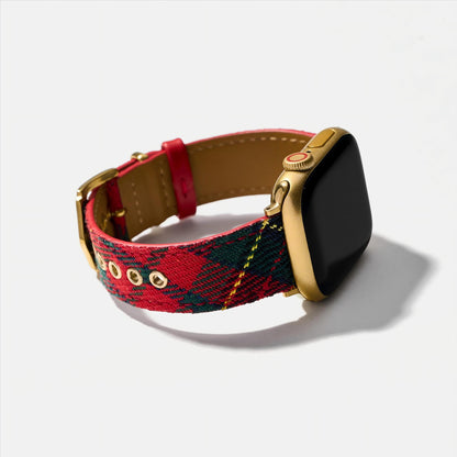 Festive Tartan Apple Watch Band — Stylish Holiday Strap
