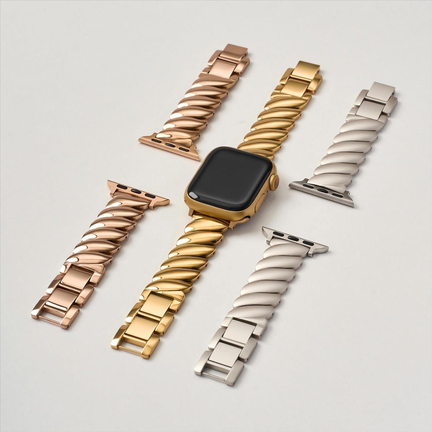 Elegant Wavy Stainless Steel Band for Apple Watch