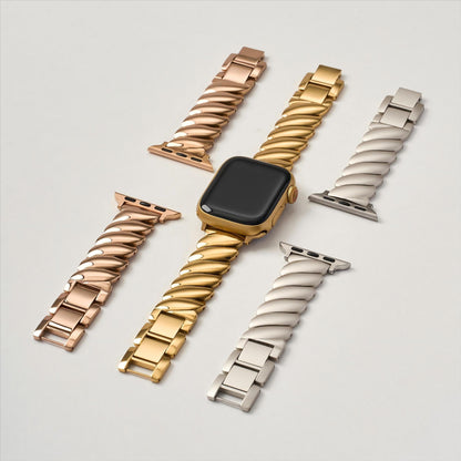 Elegant Wavy Stainless Steel Band for Apple Watch
