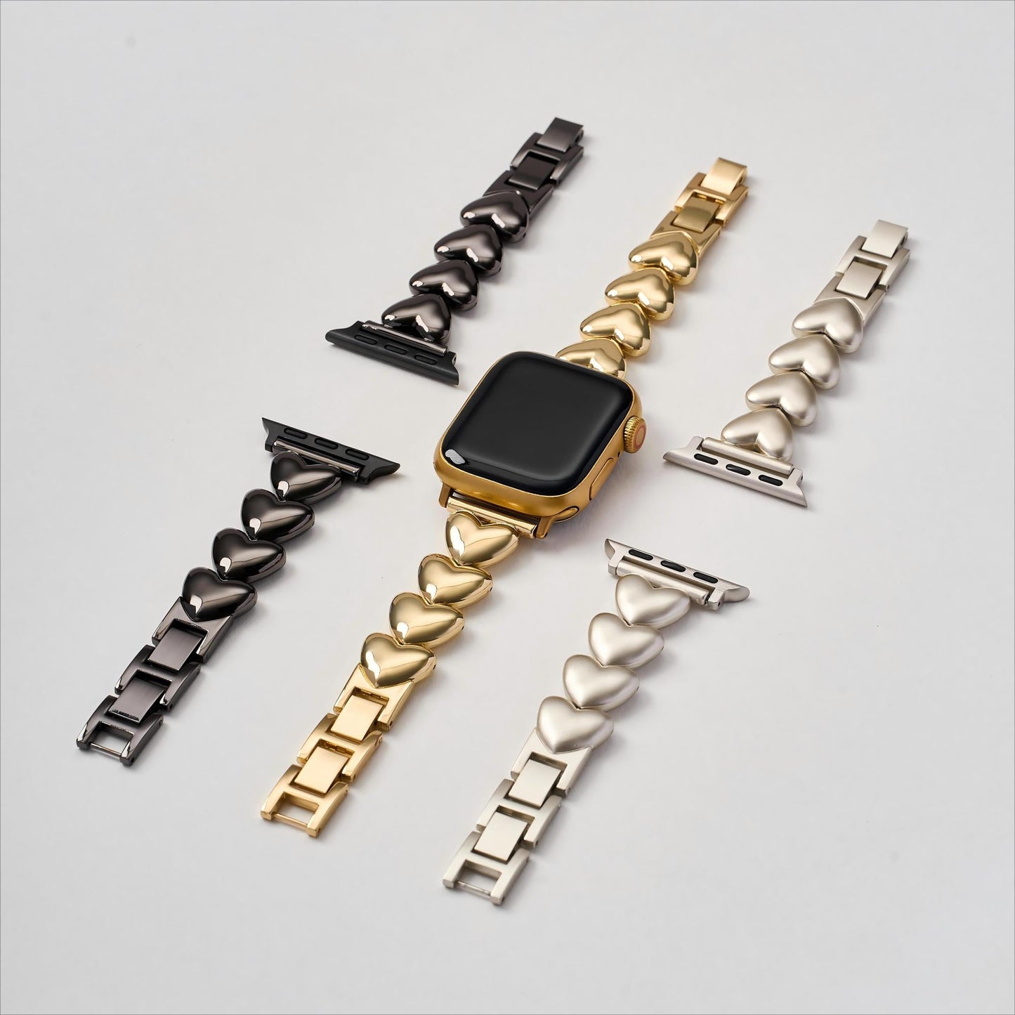 Sleek Polished Love Metal Band for Apple Watch