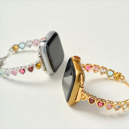 Rainbow Love: 14k Gold & Platinum Plated Apple Watch Band
