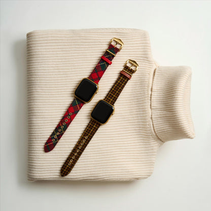Festive Tartan Apple Watch Band — Stylish Holiday Strap