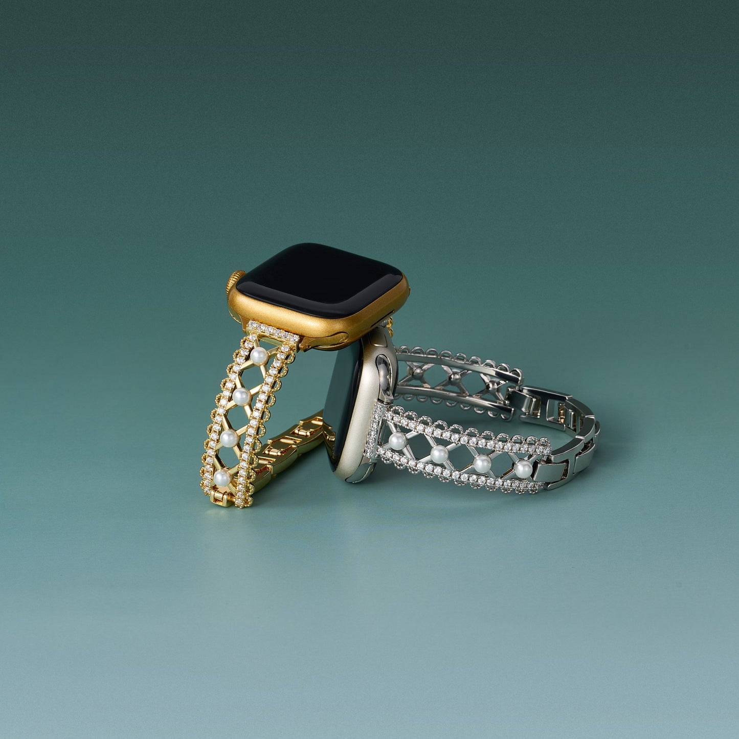 Pearl-Accented Lace-Inspired Apple Watch Band