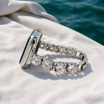 Round Zircon Copper Watch Band for Apple Watch — Elegant, Sparkling Metal Strap
