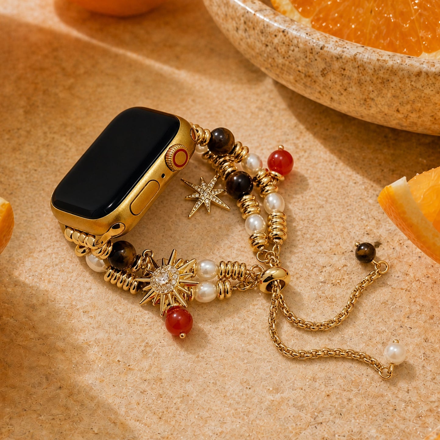 Stellar Charm Beaded Band for Apple Watch – Sparkling, Fashion-Forward Bead Strap