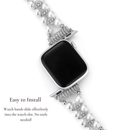 Pearl-Embellished Rhinestone Watch Band for Apple Watch