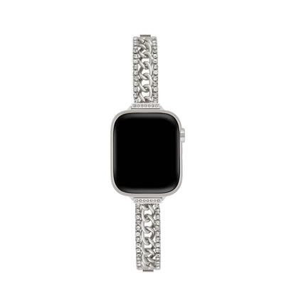 Gleaming Chain-Metal Watch Band with a Shimmering Finish