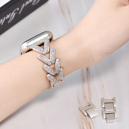 Diamond-Studded Stainless Steel Band