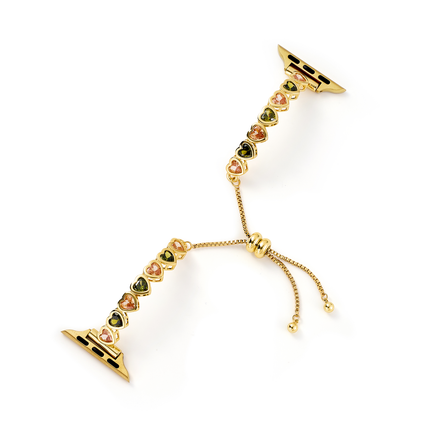 Rainbow Love: 14k Gold & Platinum Plated Apple Watch Band
