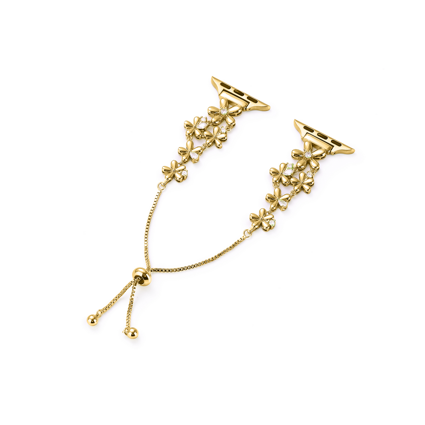 14K Gold & Platinum Plated Floral Copper Watch Band