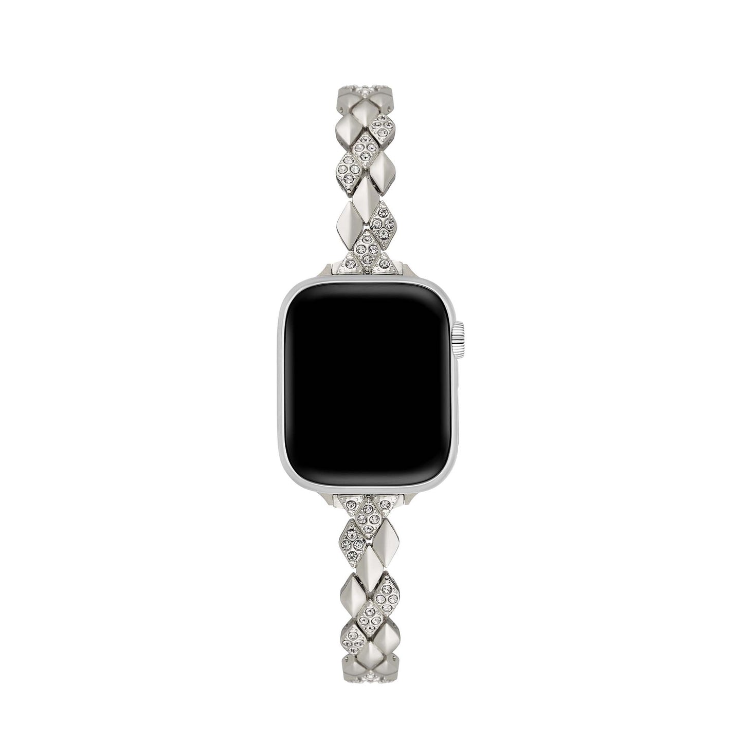 Luxurious Diamond-Accented Metal Watch Band