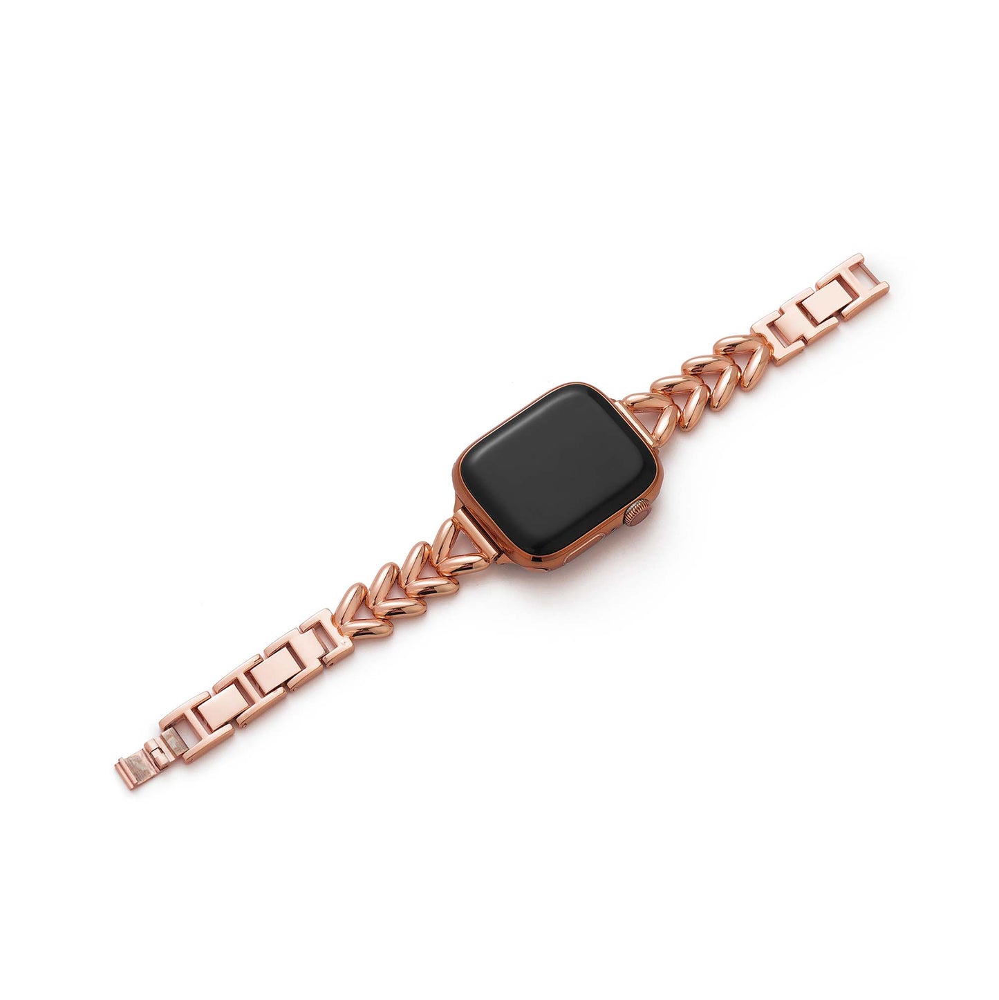 V-Shaped Stainless Steel Watch Band for Apple Watch – Sleek, Durable Metal Bracelet