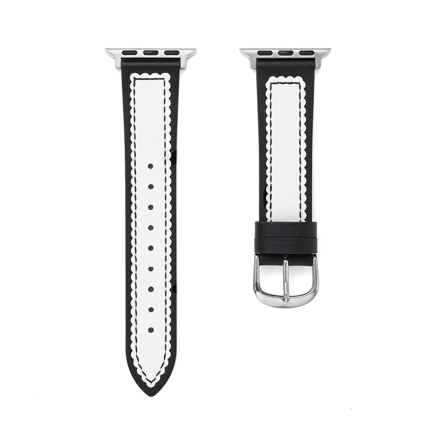 Elegant Scalloped Leather Band for Apple Watch