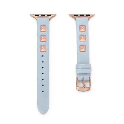Chic Rivet-Studded Leather Band for Apple Watch - Sleek, Durable Style