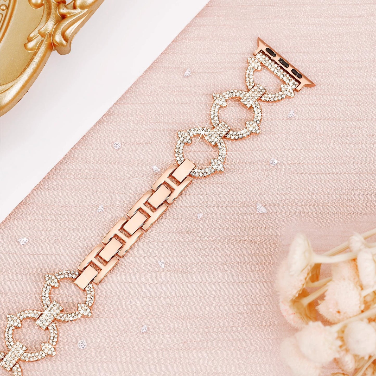 Sparkling Link Bracelet for Apple Watch - Elegant Crystal-Accent Band