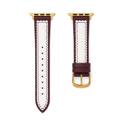 Elegant Scalloped Leather Band for Apple Watch
