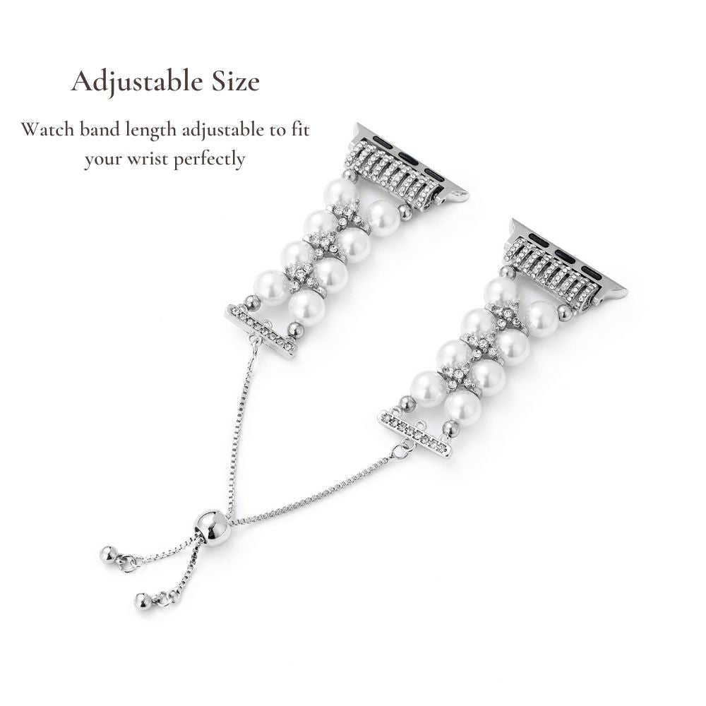 Pearl-Embellished Rhinestone Watch Band for Apple Watch