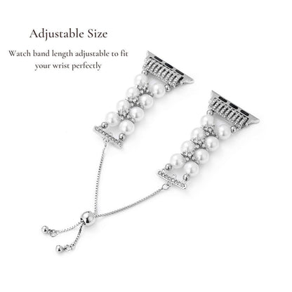 Pearl-Embellished Rhinestone Watch Band for Apple Watch