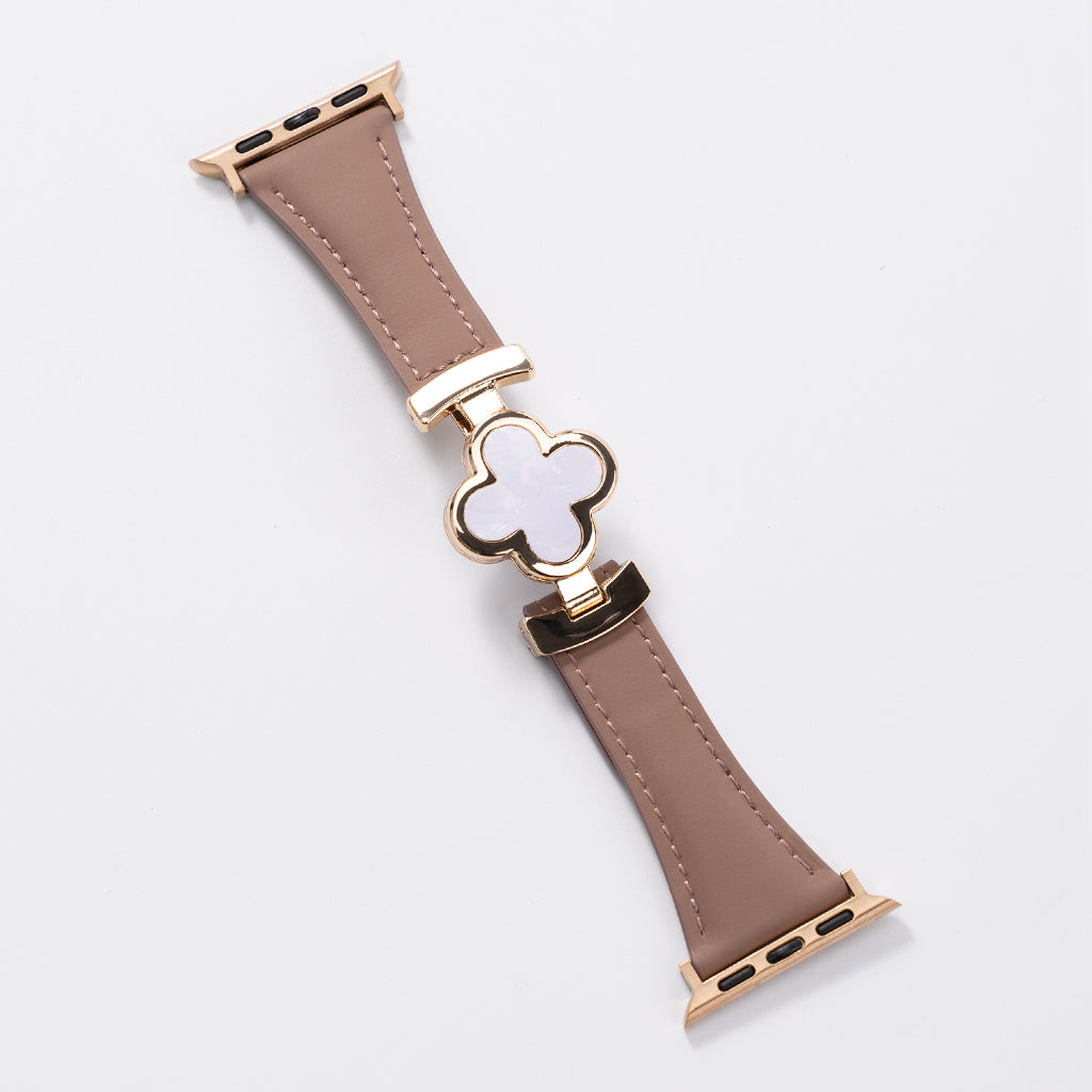 Lucky Flower Leather Strap for Apple Watch - Elegant Floral Design