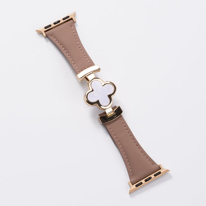 Lucky Flower Leather Strap for Apple Watch - Elegant Floral Design