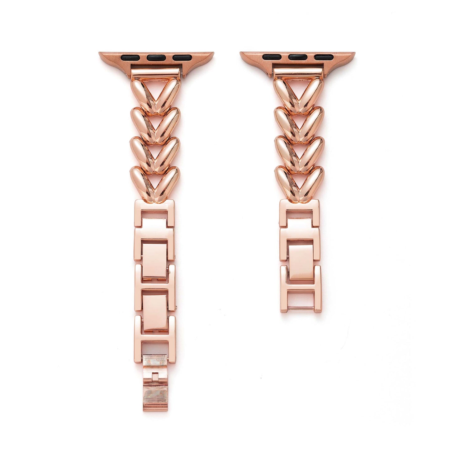 V-Shaped Stainless Steel Watch Band for Apple Watch – Sleek, Durable Metal Bracelet