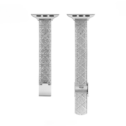 Diamond-Textured Stainless Steel Apple Watch Band - Luxury Look, Everyday Comfort