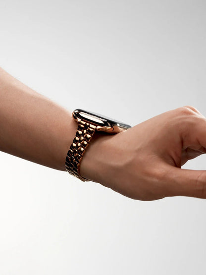 Sleek Rounded-Link Metal Bracelet