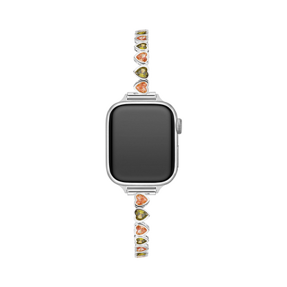 Rainbow Love: 14k Gold & Platinum Plated Apple Watch Band