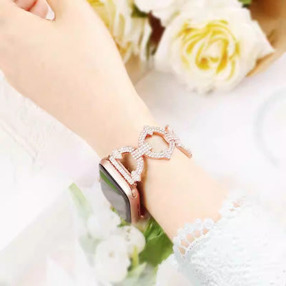 Sparkling Link Bracelet for Apple Watch - Elegant Crystal-Accent Band
