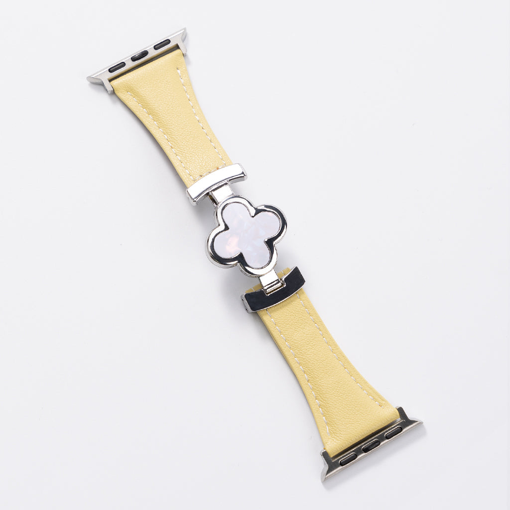 Lucky Flower Leather Strap for Apple Watch - Elegant Floral Design