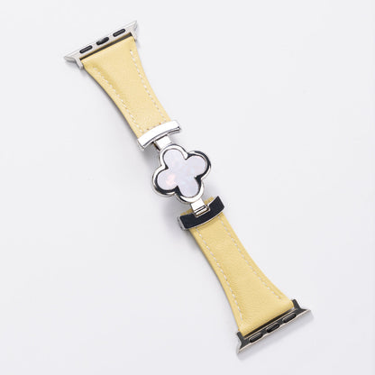 Lucky Flower Leather Strap for Apple Watch - Elegant Floral Design
