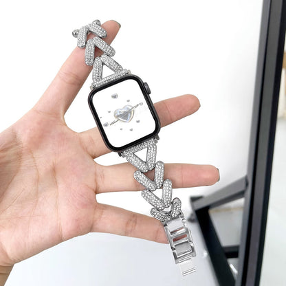 Diamond-Studded Stainless Steel Band