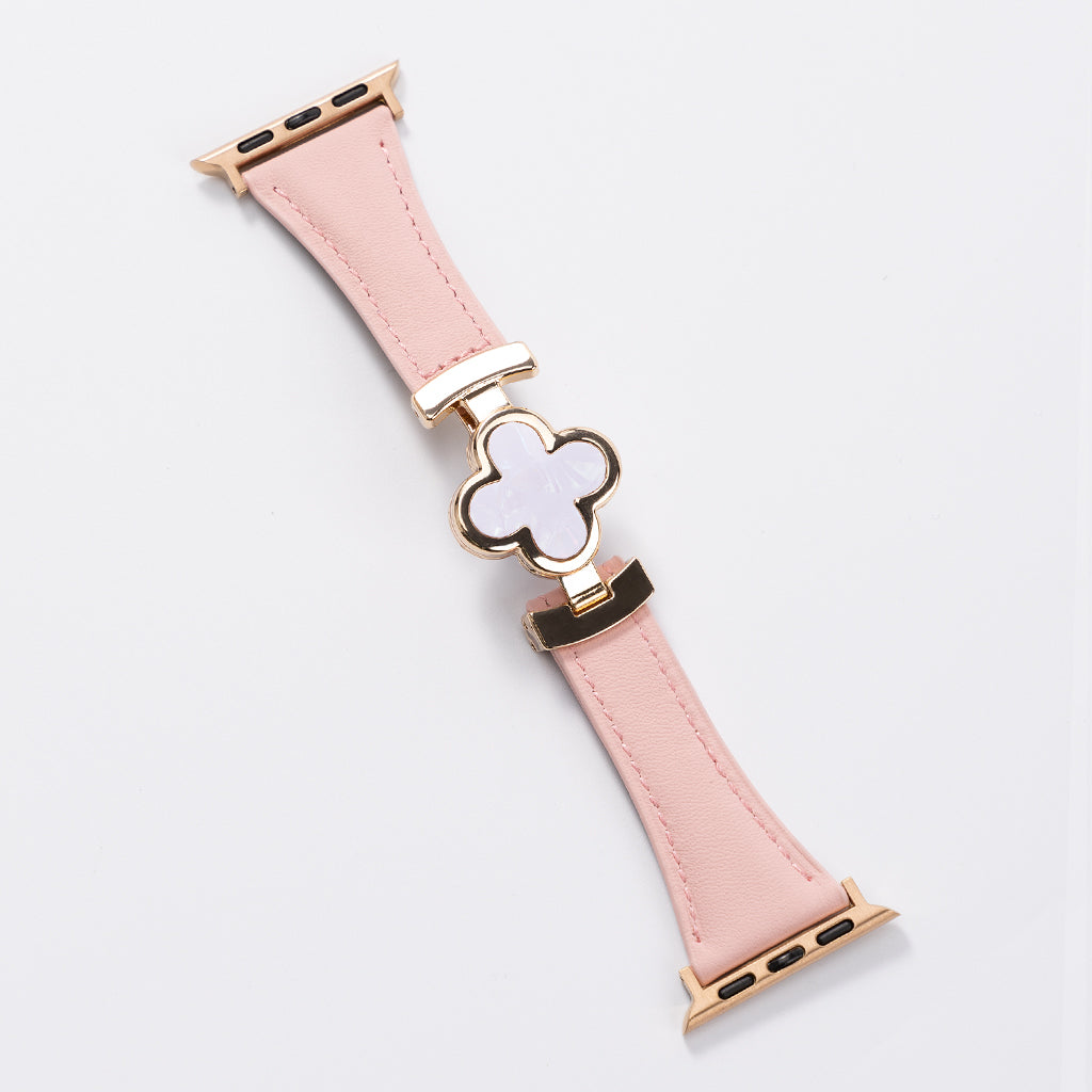 Lucky Flower Leather Strap for Apple Watch - Elegant Floral Design