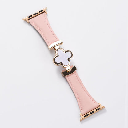 Lucky Flower Leather Strap for Apple Watch - Elegant Floral Design