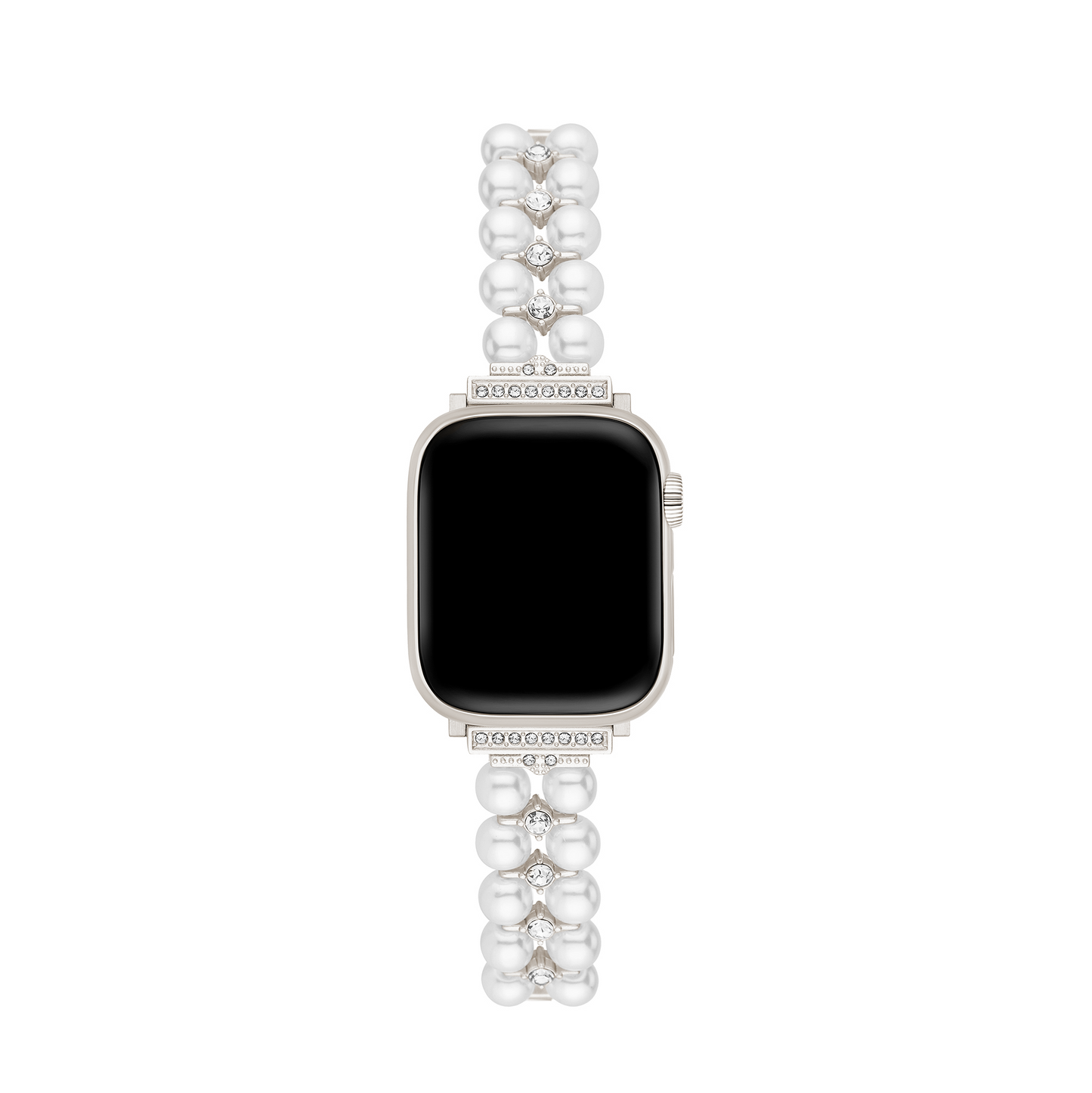 Pearl Rhinestone Metal Band for Apple Watch – Elegant Sparkling Stainless Steel Strap
