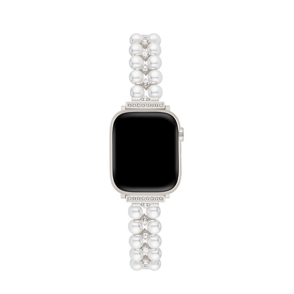 Pearl Rhinestone Metal Band for Apple Watch – Elegant Sparkling Stainless Steel Strap