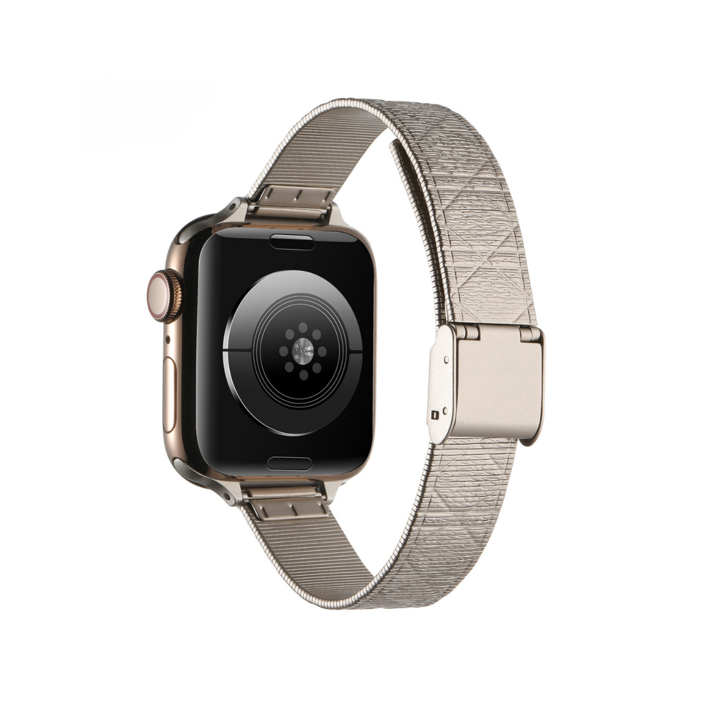 Diamond-Textured Stainless Steel Apple Watch Band - Luxury Look, Everyday Comfort