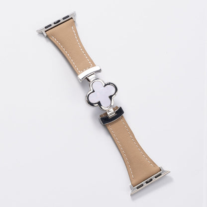 Lucky Flower Leather Strap for Apple Watch - Elegant Floral Design
