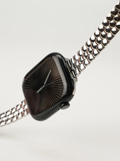 Sleek Rounded-Link Metal Bracelet