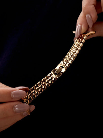 Sleek Rounded-Link Metal Bracelet